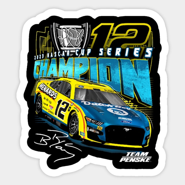 Ryan Blaney 2023 NASCAR Cup Series Champion Sticker by Erianna Bee